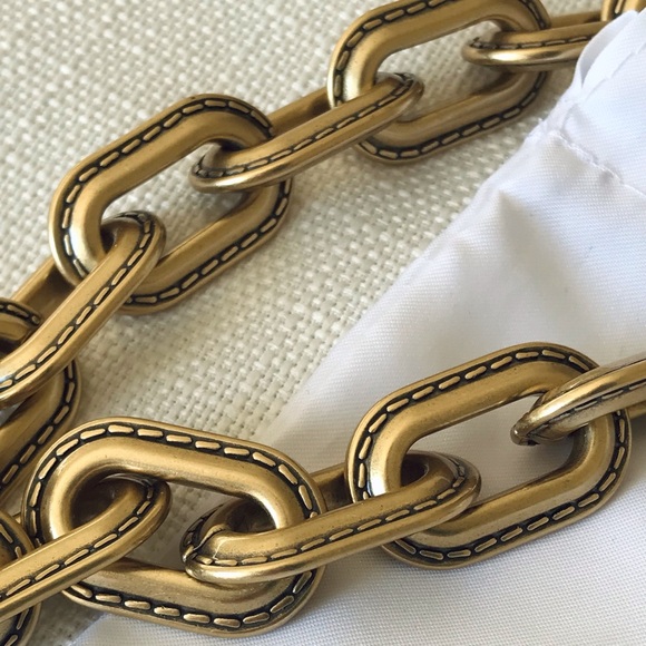 Coach Chunky Chain Link Strap In Brass - Picture 11 of 15